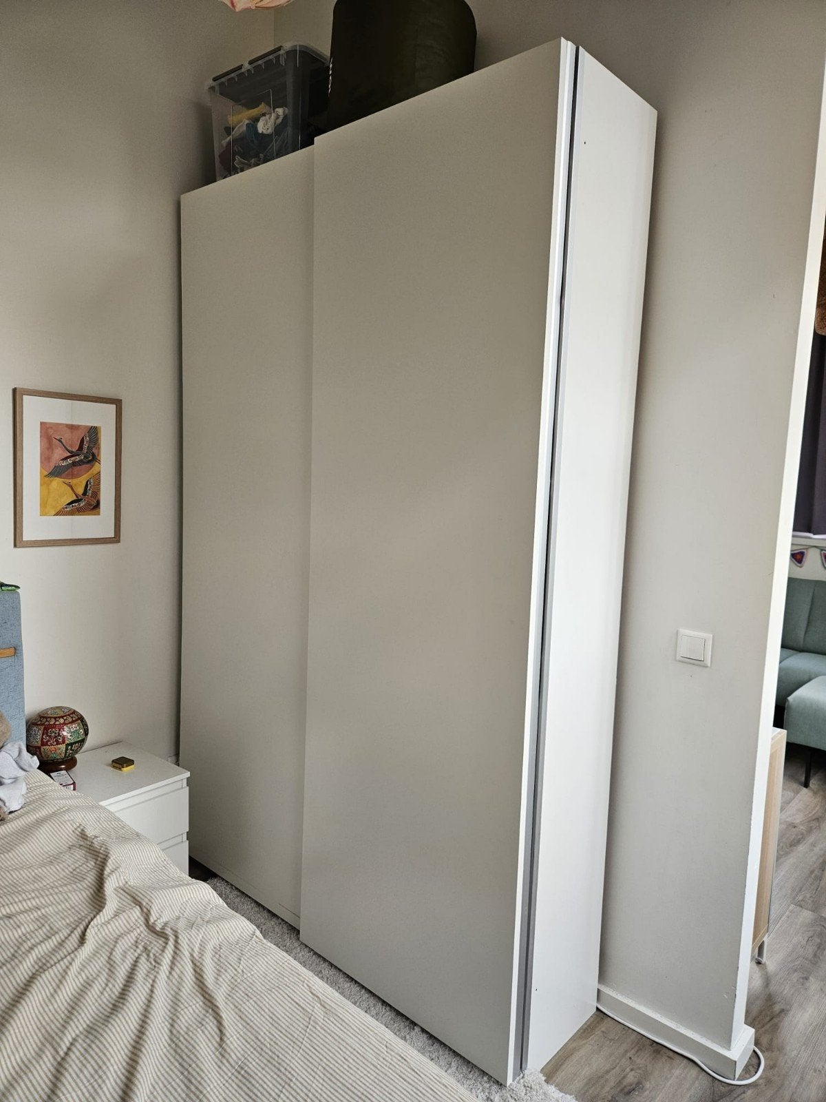 IKEA PAX kast 150 x 35 x 236 cm wit inclusief planken etc, Gebruikt, 200 cm of meer, 150 tot 200 cm, 25 tot 50 cm