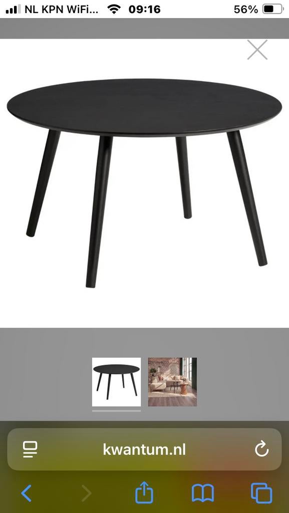 Salontafel Gap zwart, Huis en Inrichting, Rond, Zo goed als nieuw, 75 cm of meer, Hout