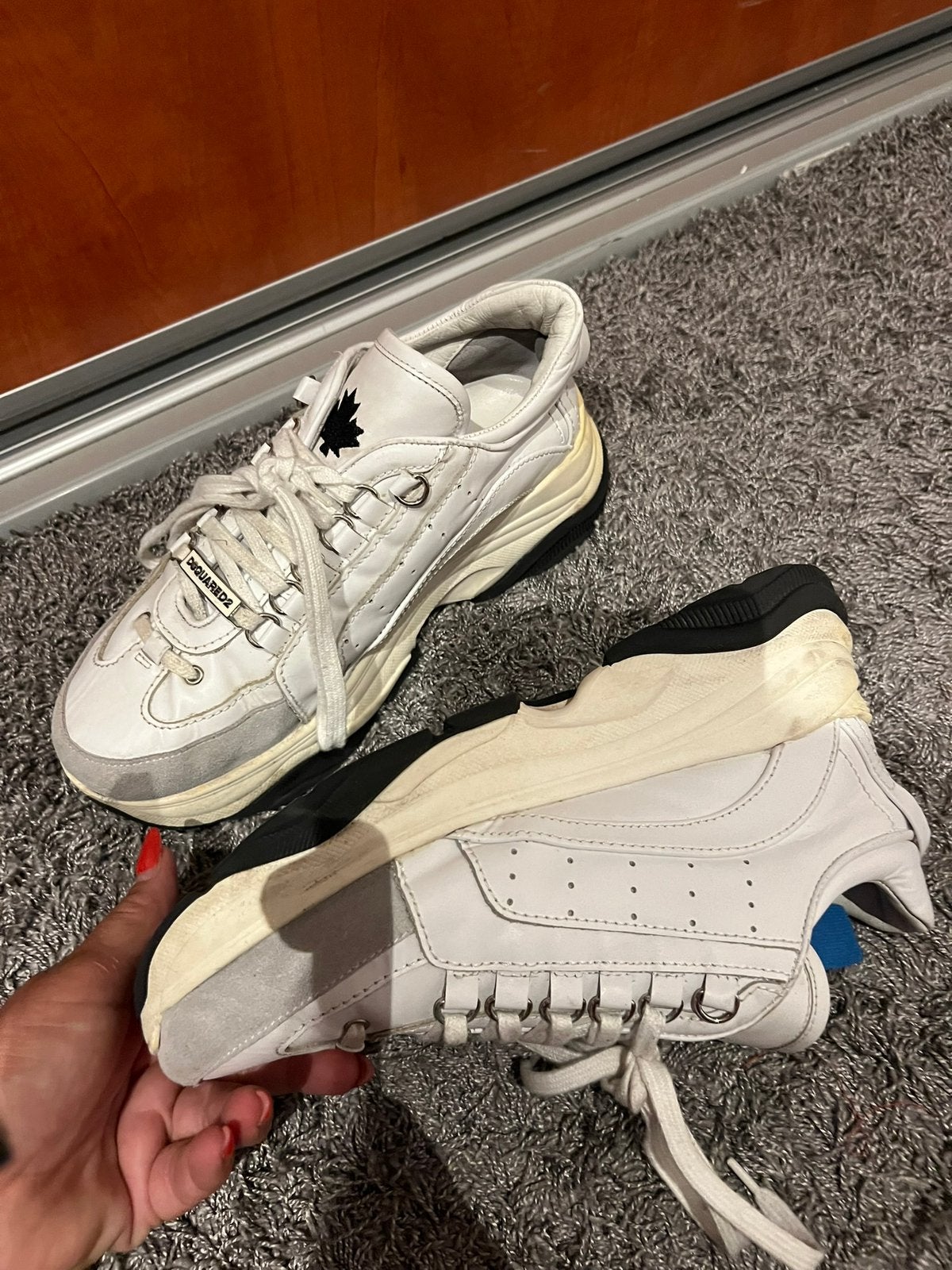 DSQUARED2 leren sneakers maat 40 origineel, F, F, Wit, Ophalen of Verzenden