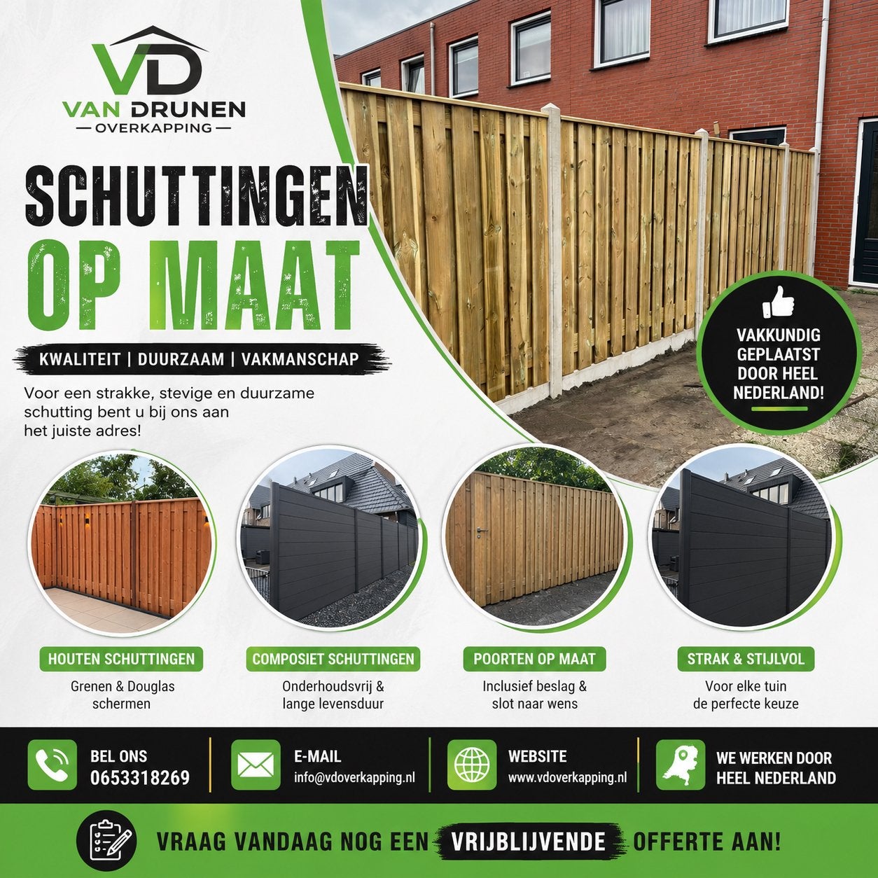 Schutting vanaf 99€, Ophalen