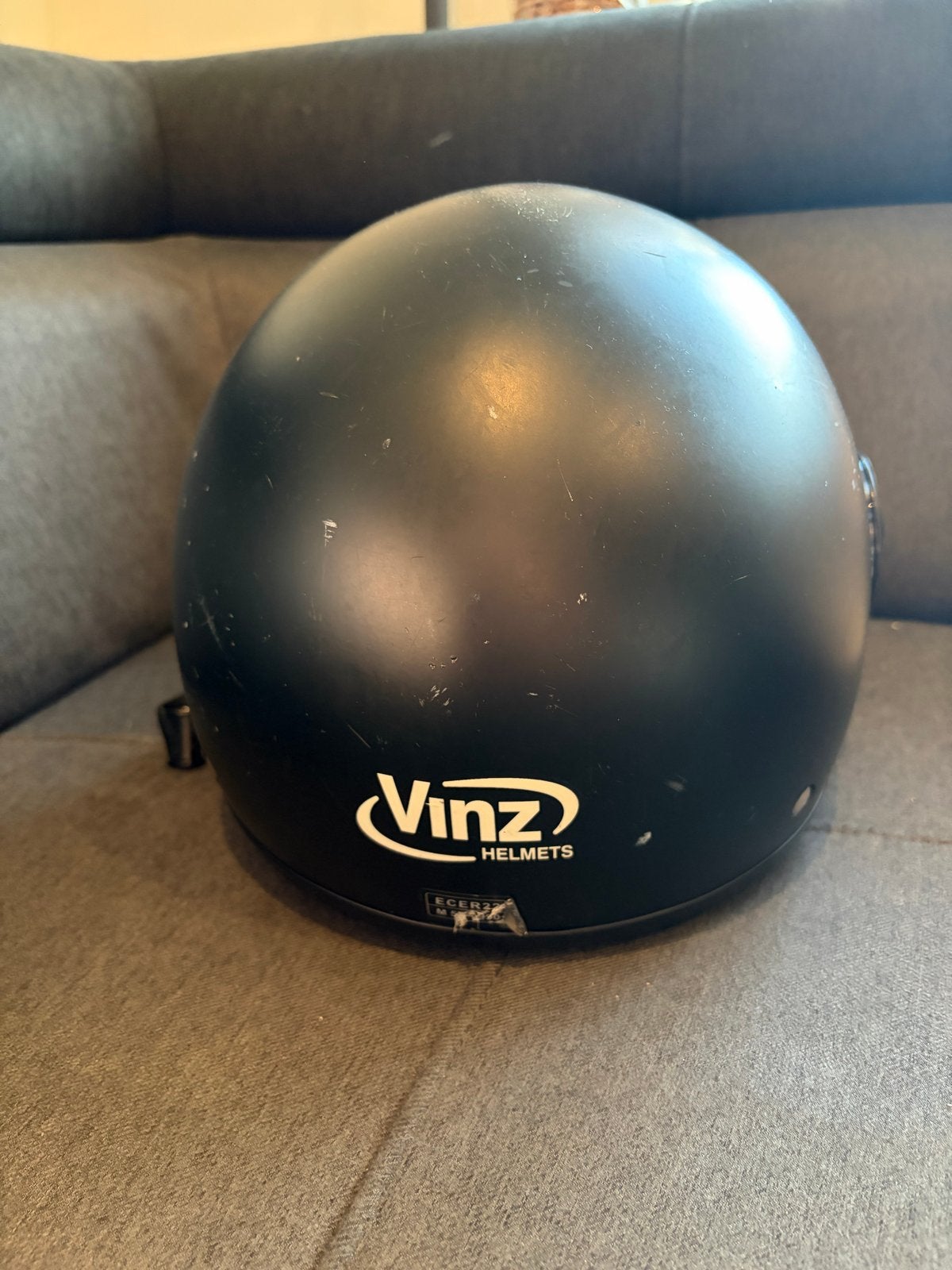 Vinz Helmets scooterhelm mat zwart met vizier, Ophalen, Gebruikt, Medium