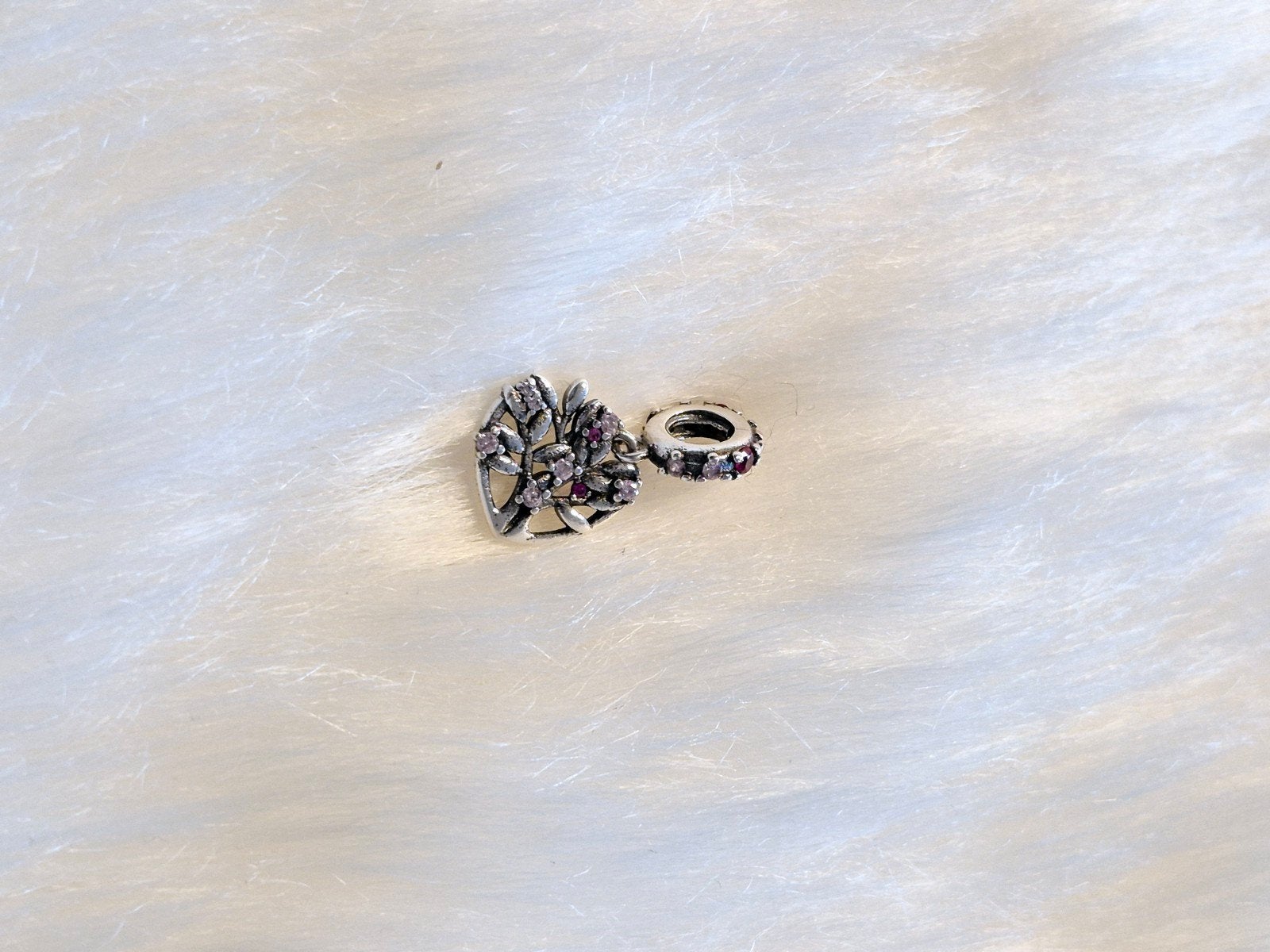 Pandora 925 Zilveren Bedel met Strass - Levensboom, Pandora, Ophalen of Verzenden, Zo goed als nieuw, 1 bedel