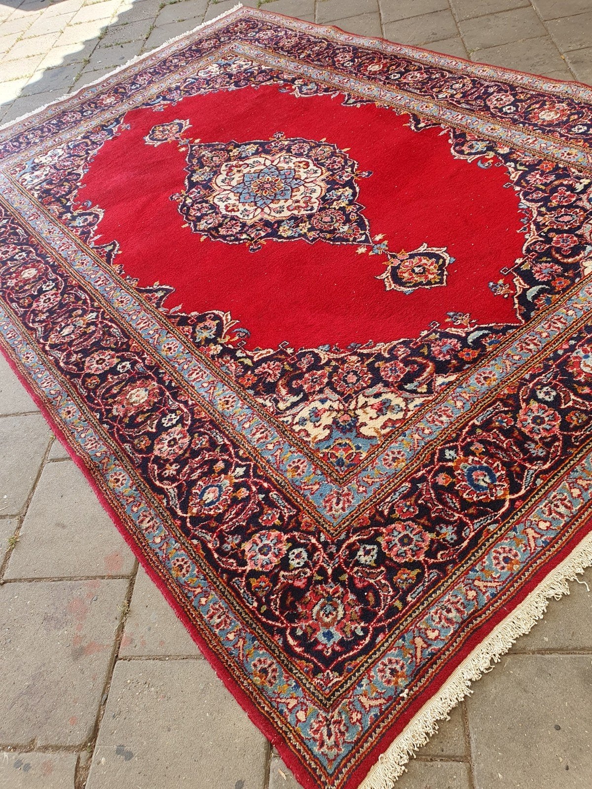 Perzisch tapijt 310x195 cm.Keshan, Blauw, Gebruikt, Keshan, 150 tot 200 cm