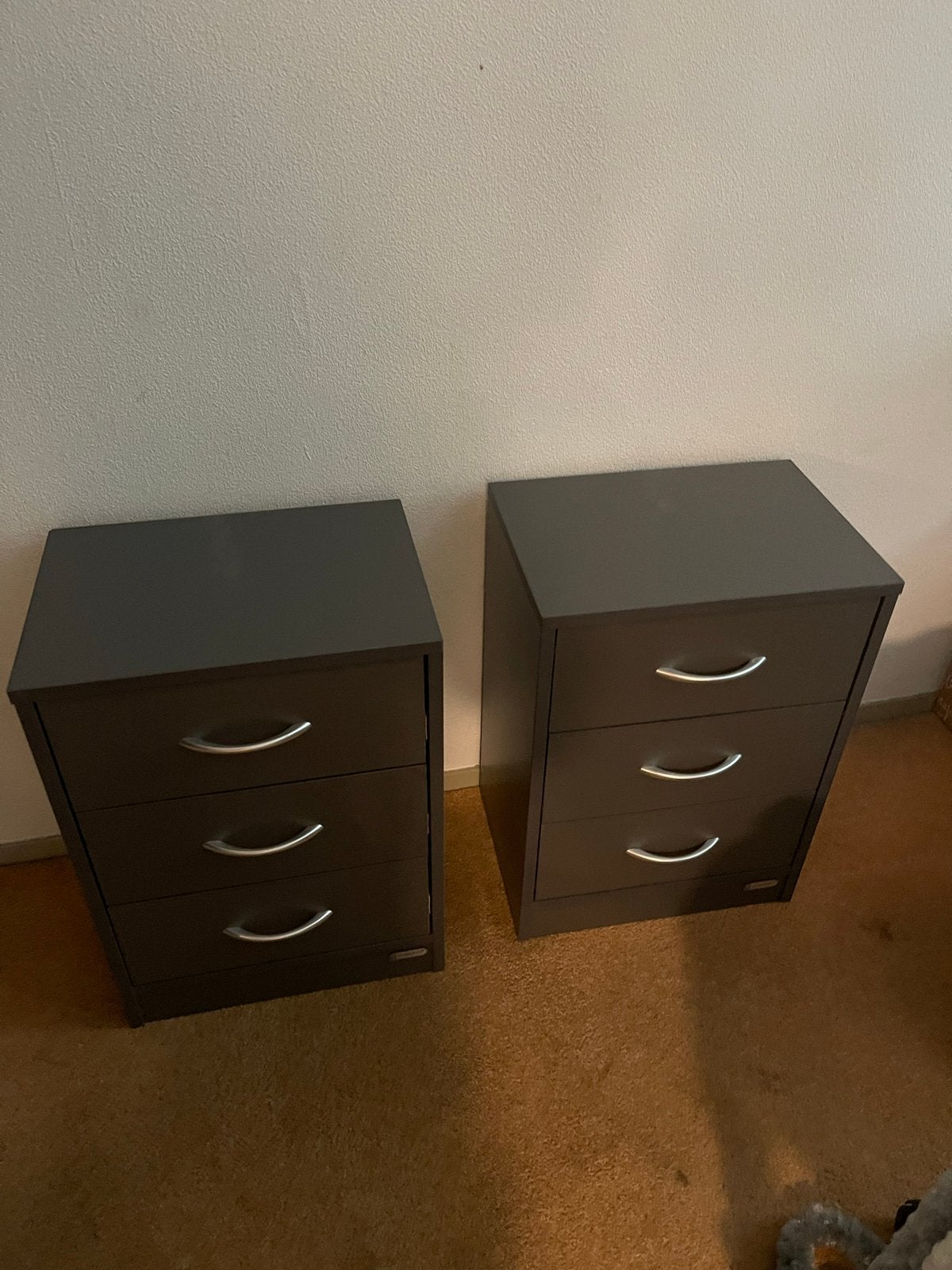 2 Antraciet Nachtkastjes - H55xB40xD30, Huis en Inrichting, Ophalen, Gebruikt, Minder dan 45 cm, 55 tot 70 cm