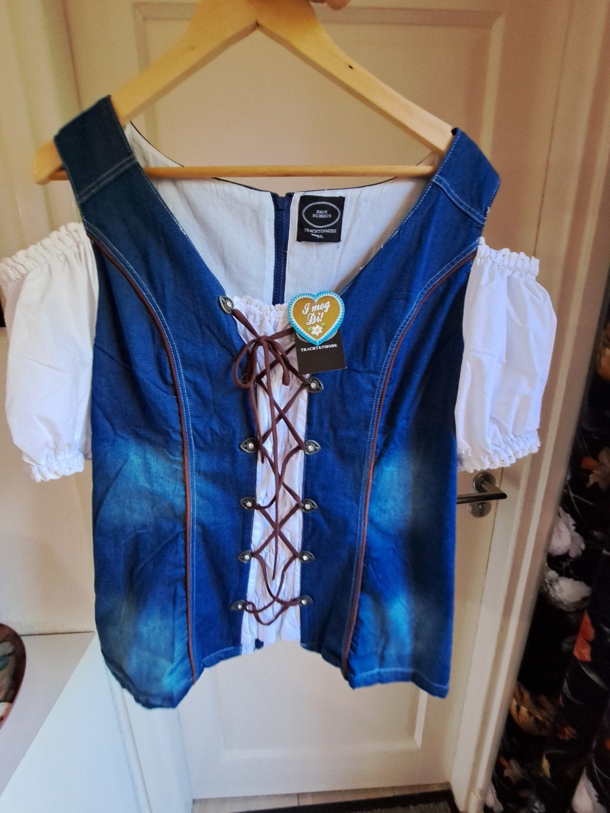 Nieuwe Dirndl blouse 4XL - Haus Huberts Trachtenmode, Blauw, Haus Huberts, Maat 46/48 (XL) of groter, Nieuw