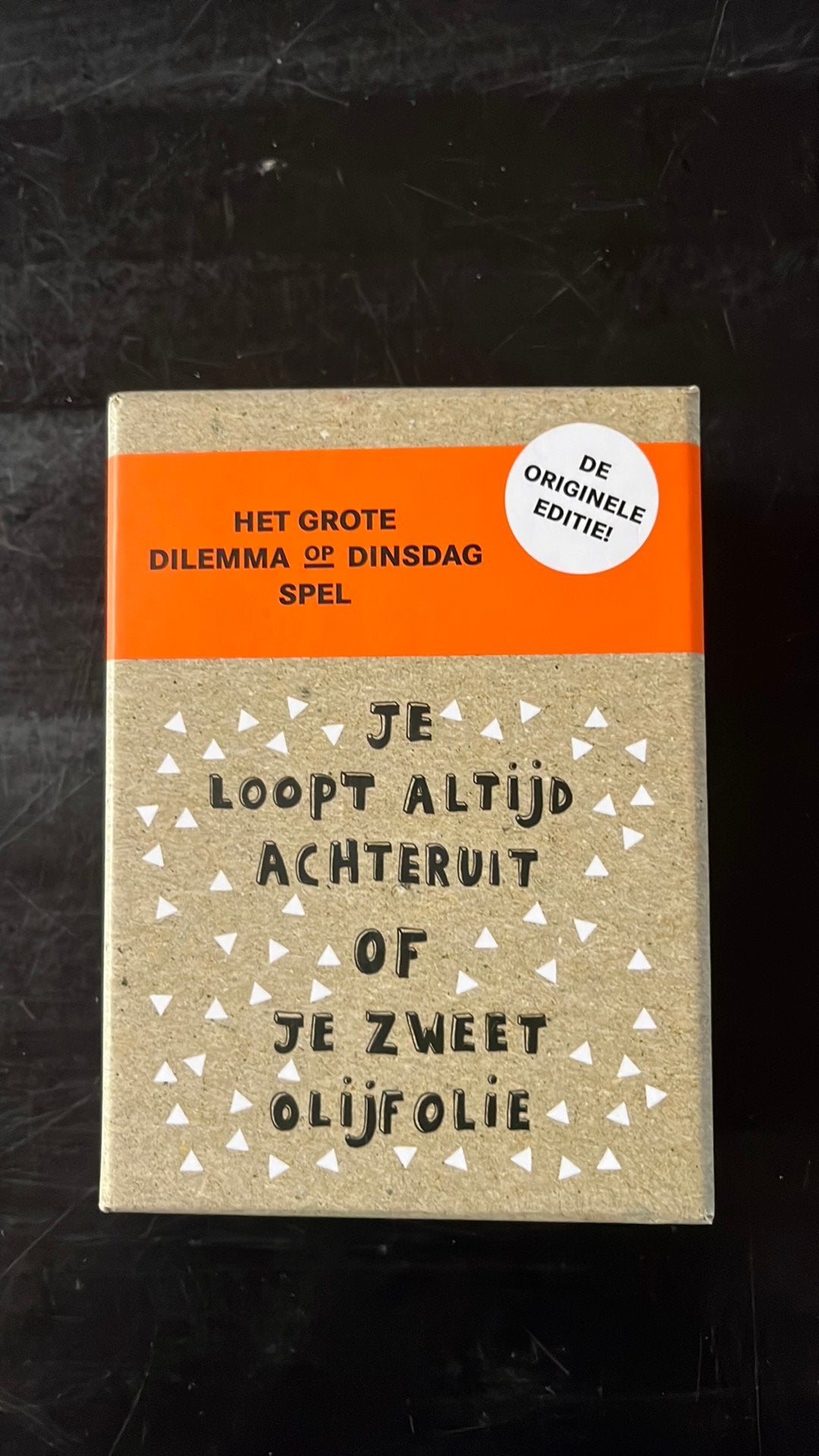 Het grote dilemma op dinsdag spel - kaartspel, Ophalen of Verzenden, Zo goed als nieuw