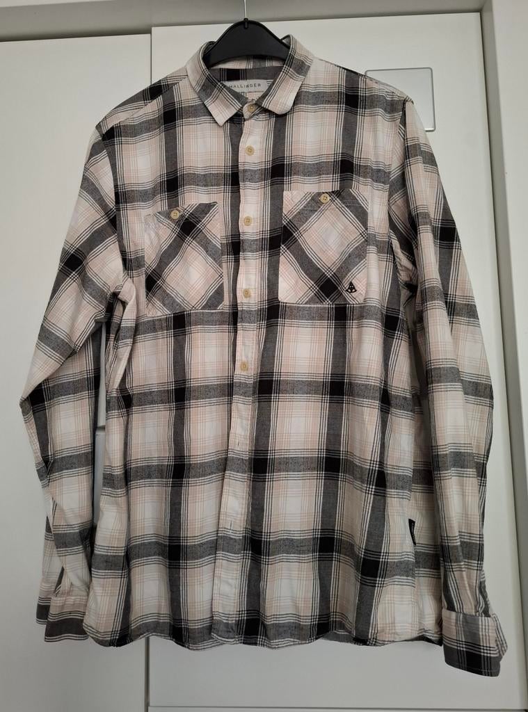 Geruit Hallinger overhemd maat XXL, Hallinger, Beige, Ophalen of Verzenden, Zo goed als nieuw