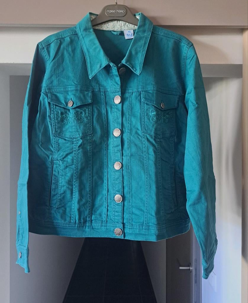 Spijkerjasje smaragdgroen,  mt 46, MS MODE, Kleding | Dames, Jasjes, Kostuums en Pakken, Maat 46/48 (XL) of groter, Nieuw, Ophalen of Verzenden