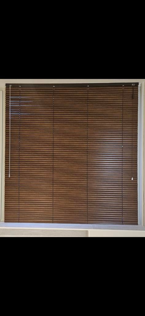 Walnoot kleur smalle jaloezien 139x139 cm, 100 tot 150 cm, Bruin, 100 tot 150 cm, Nieuw