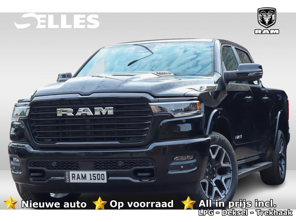 Dodge Ram 1500 2025 3.0L HURRICANE LARAMIE SPORT | BPM VRIJ, Auto's, Automaat, Met garantie (alle), Zwart, Leder
