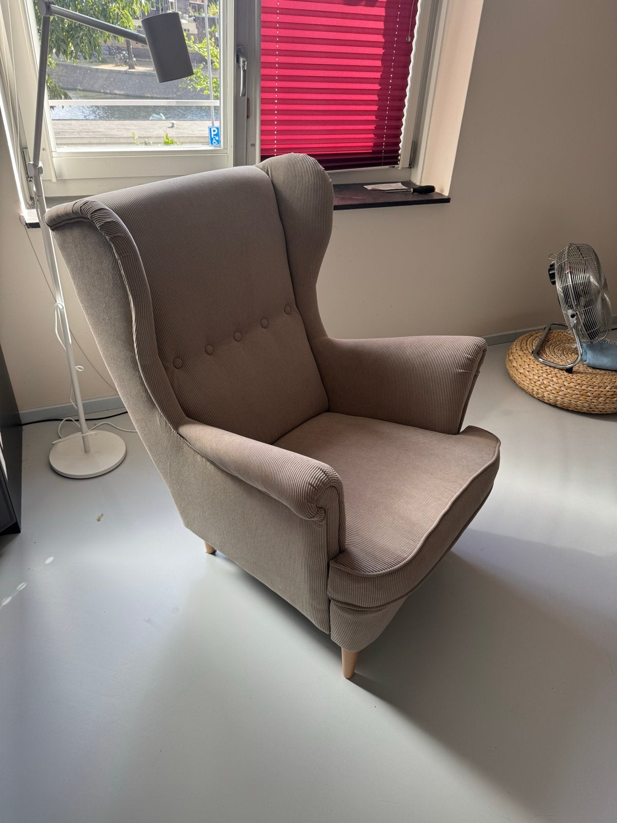Strandmon Kelinge Beige Ikea, Ophalen of Verzenden, Zo goed als nieuw, Stof, 75 tot 100 cm