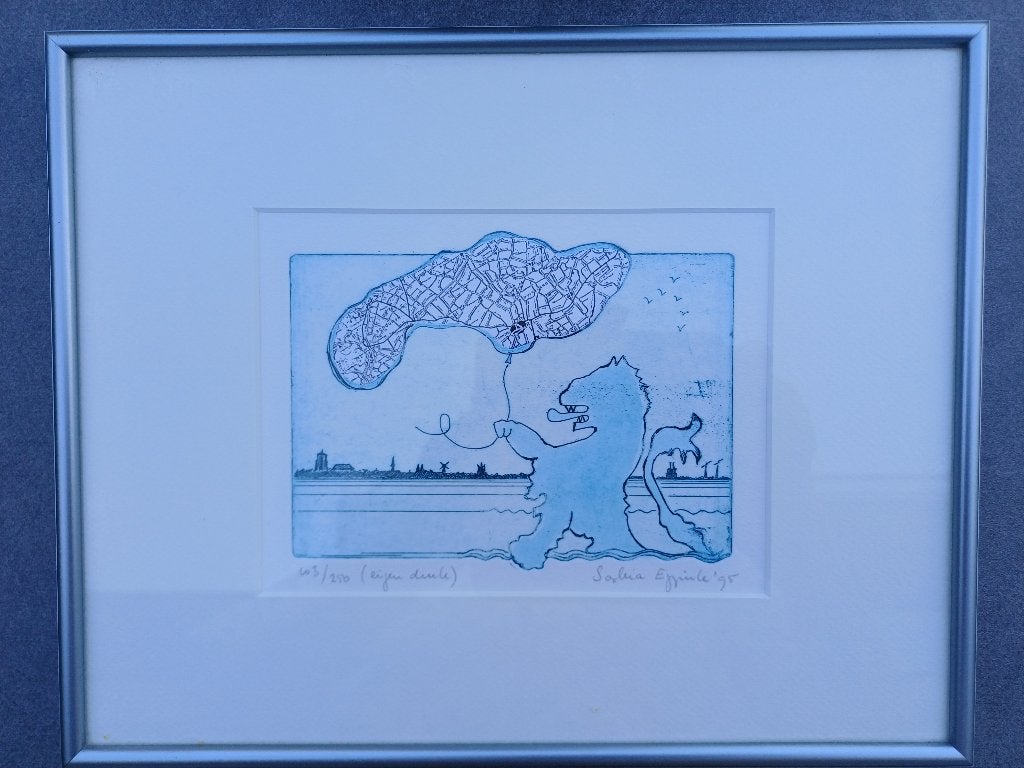 Ets Schouwen Duiveland, Ophalen, 25 cm, Origineel, Landschap