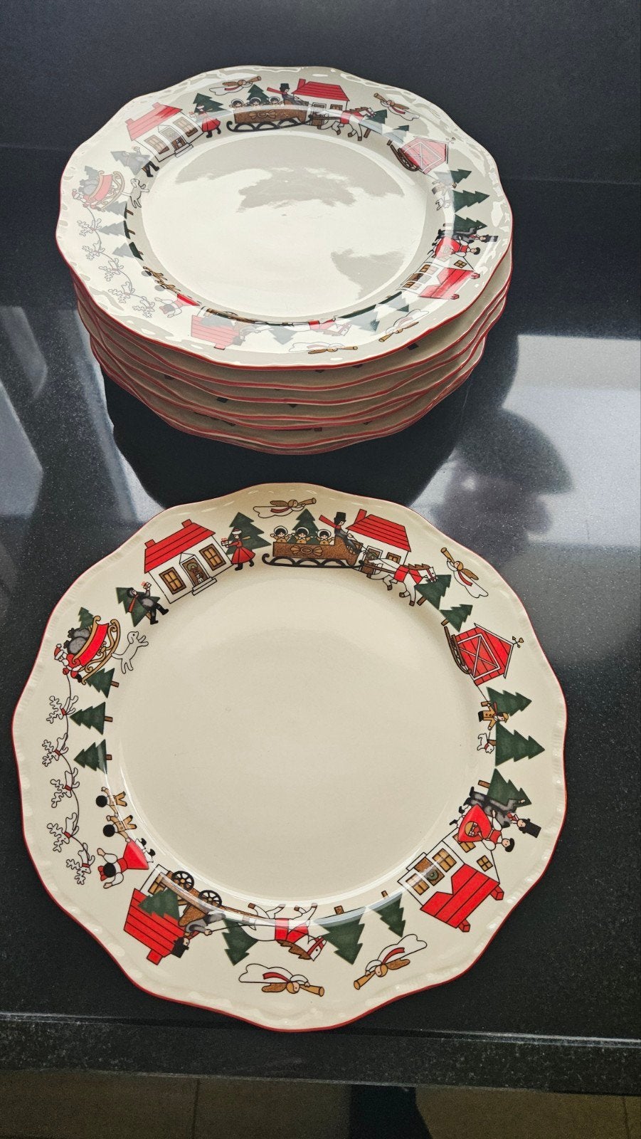 Mason's Christmas Village Borden - Set van 8, Overige merken, Keramiek, Vintage, Ophalen of Verzenden