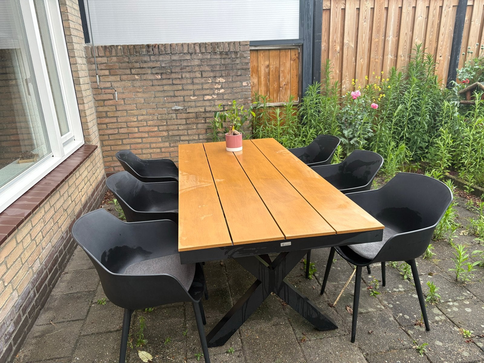 Zo goed als nieuwe tuinset - 2 meter lang, Ophalen, Zo goed als nieuw, Eettafel, Tuinset