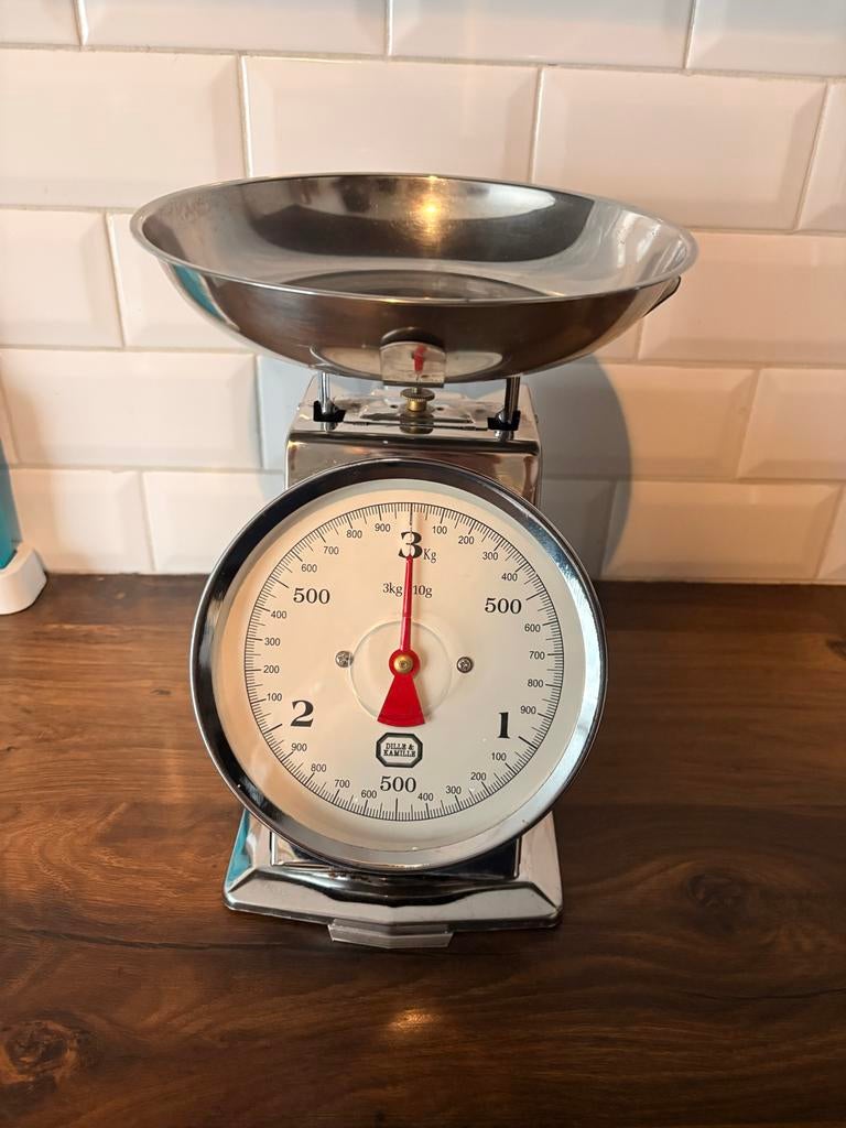 Dille & Kamille Keukenweegschaal - Analoog, 3kg, Ophalen, Minder dan 10 kg, Keukenweegschaal, Zo goed als nieuw