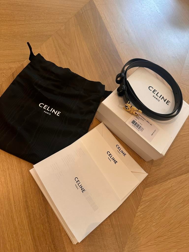 Celine riem 18mm zwart, Ophalen of Verzenden, Zo goed als nieuw, Zwart, Heer of Dame