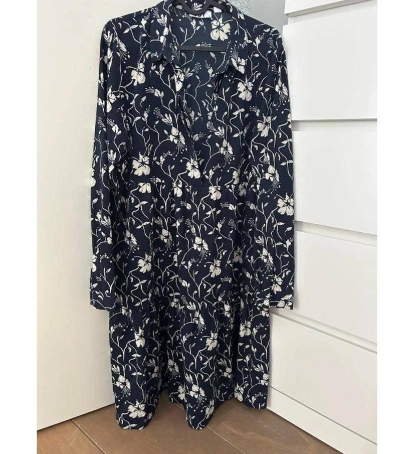 JDY navy floral shirt dress M, Maat 38/40 (M), Blauw, Ophalen of Verzenden, Zo goed als nieuw