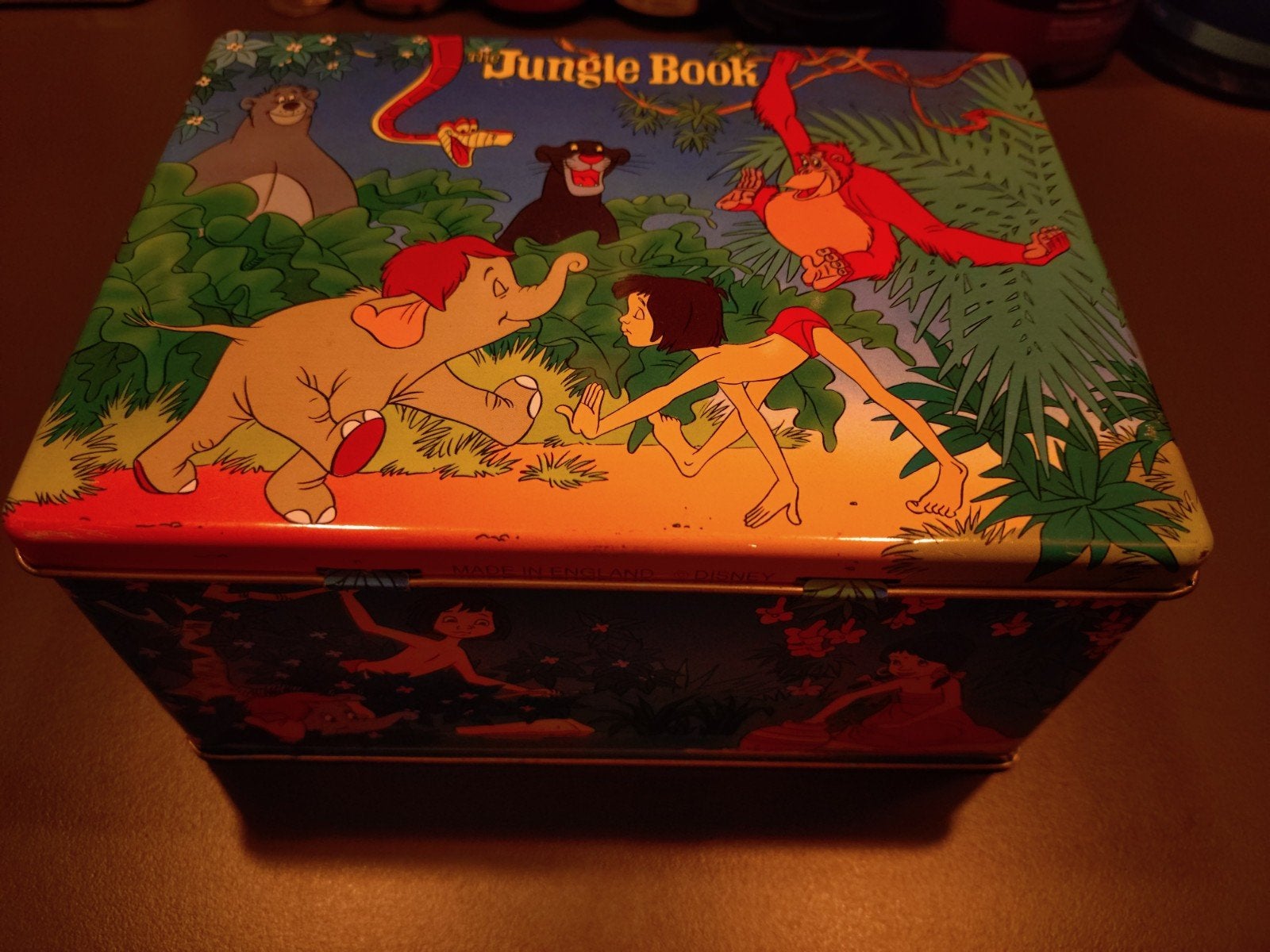Vintage Jungle Book blikken trommel met handvat, Ophalen of Verzenden, Gebruikt