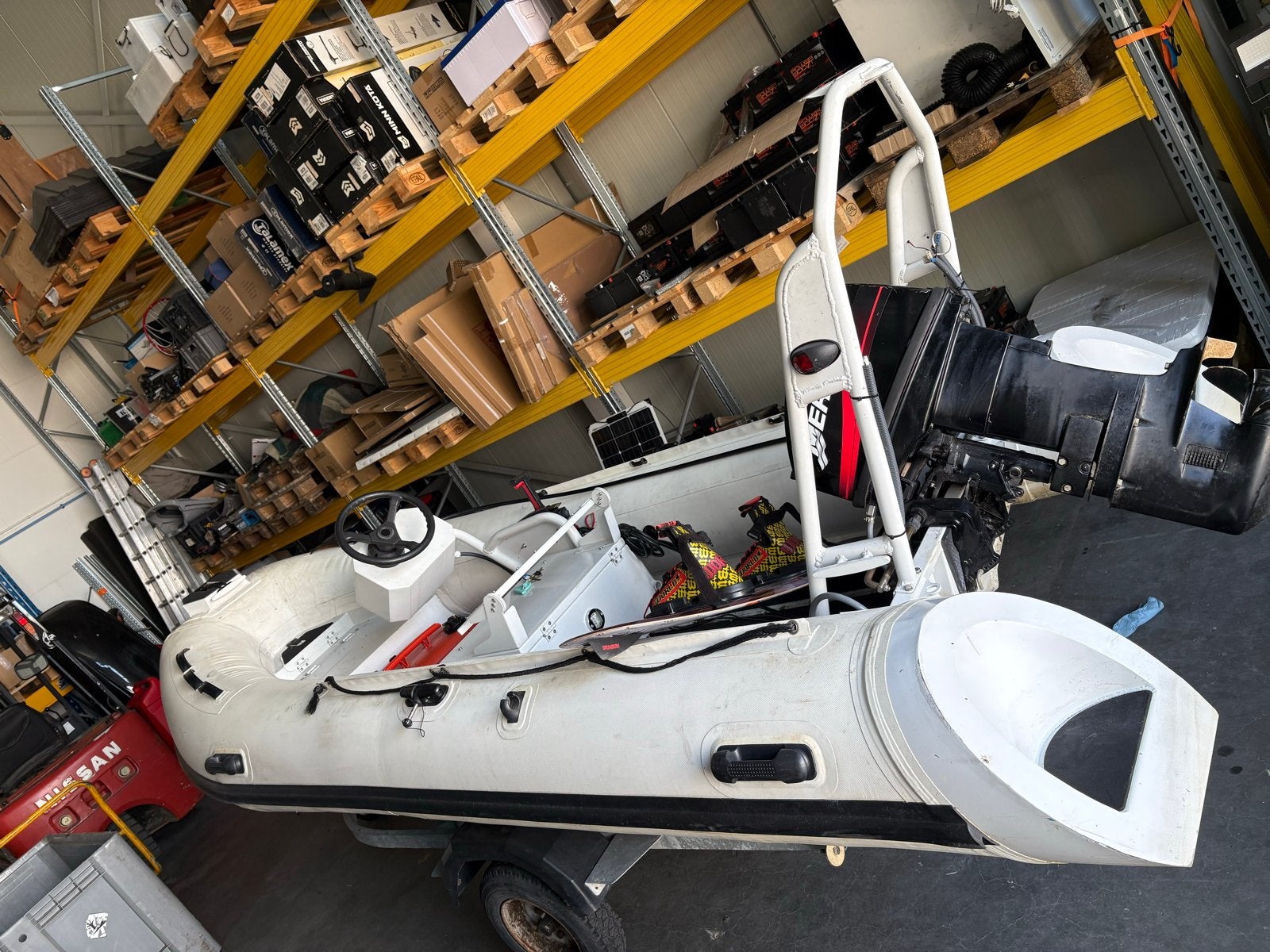 RIB boot 390 met aluminium bodem en 25 Pk Mercury motor, Ophalen, Aluminium, Gebruikt, Kussens