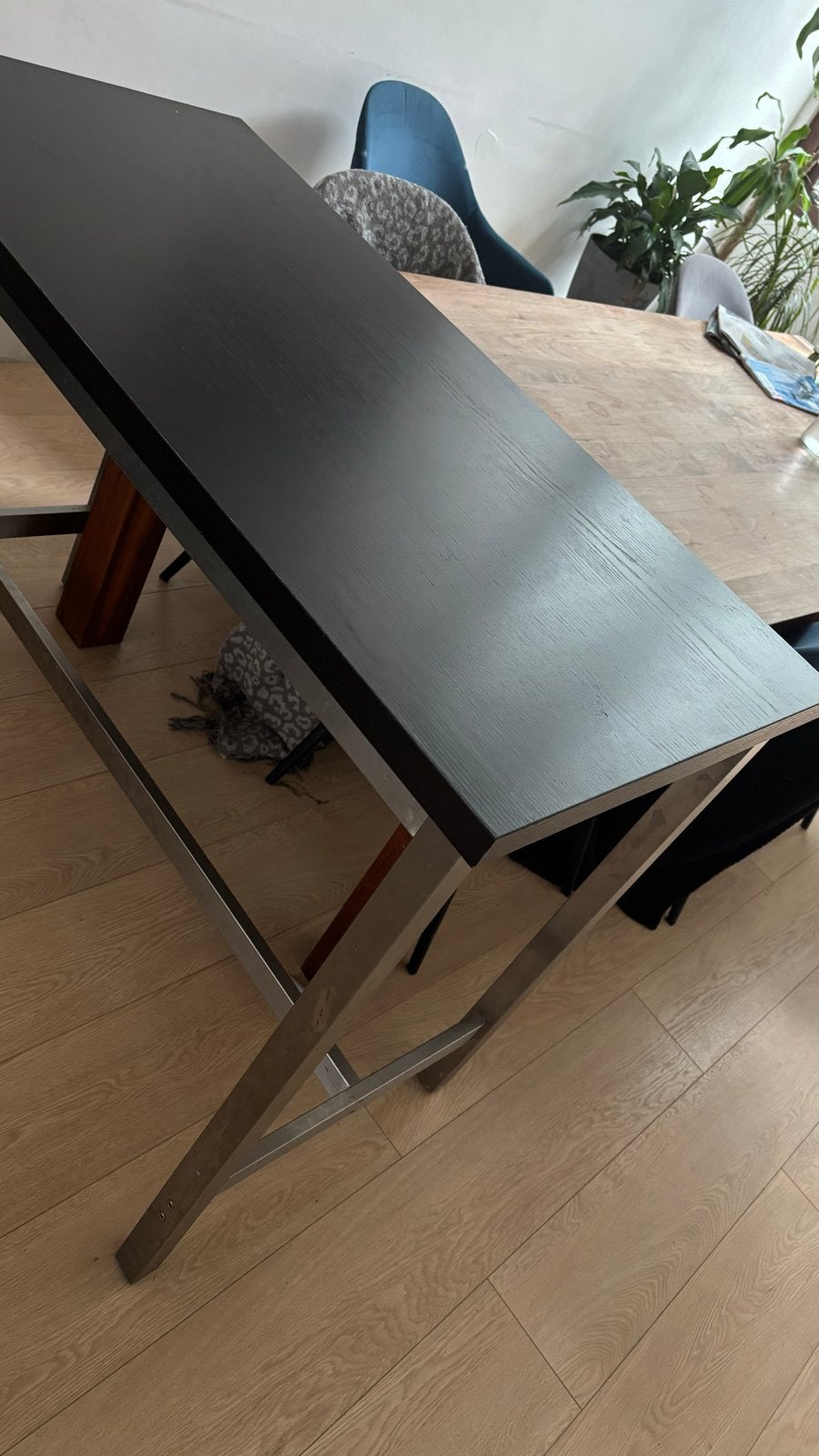 Ikea utby bartafel met RVS onderstel, Ophalen, Gebruikt, 100 tot 150 cm, Tot twee personen