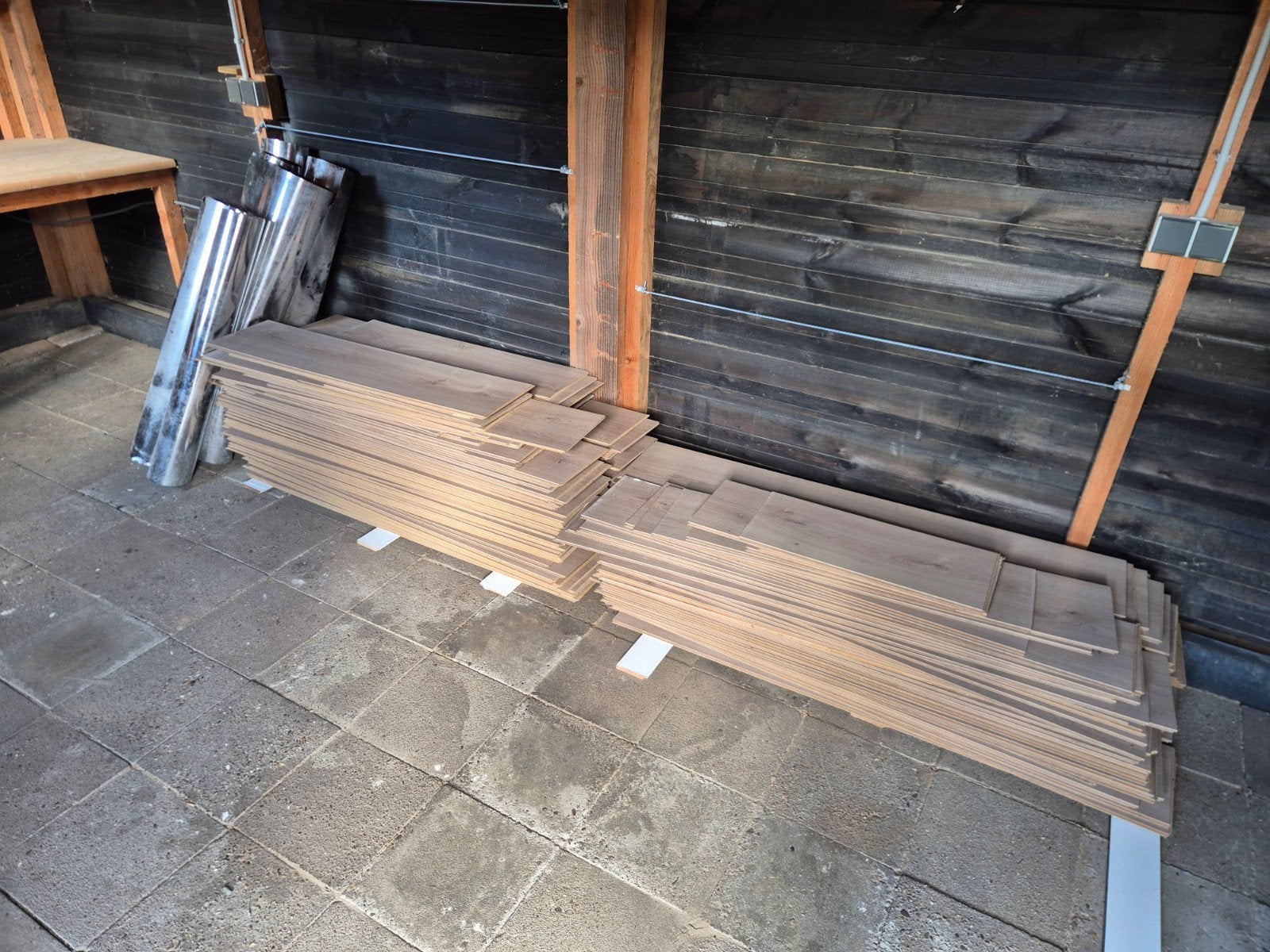 Laminaatvloer - Licht eiken look, Ophalen, Gebruikt, 50 tot 150 cm, 10 m² of meer