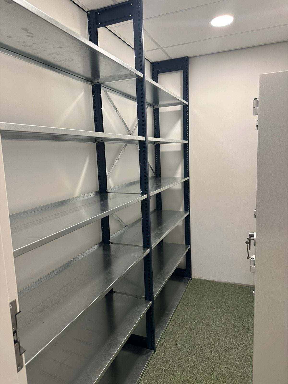 Magazijn stelling 400 x 4800 x 2500 blauw en gegalvaniseerd, Ophalen