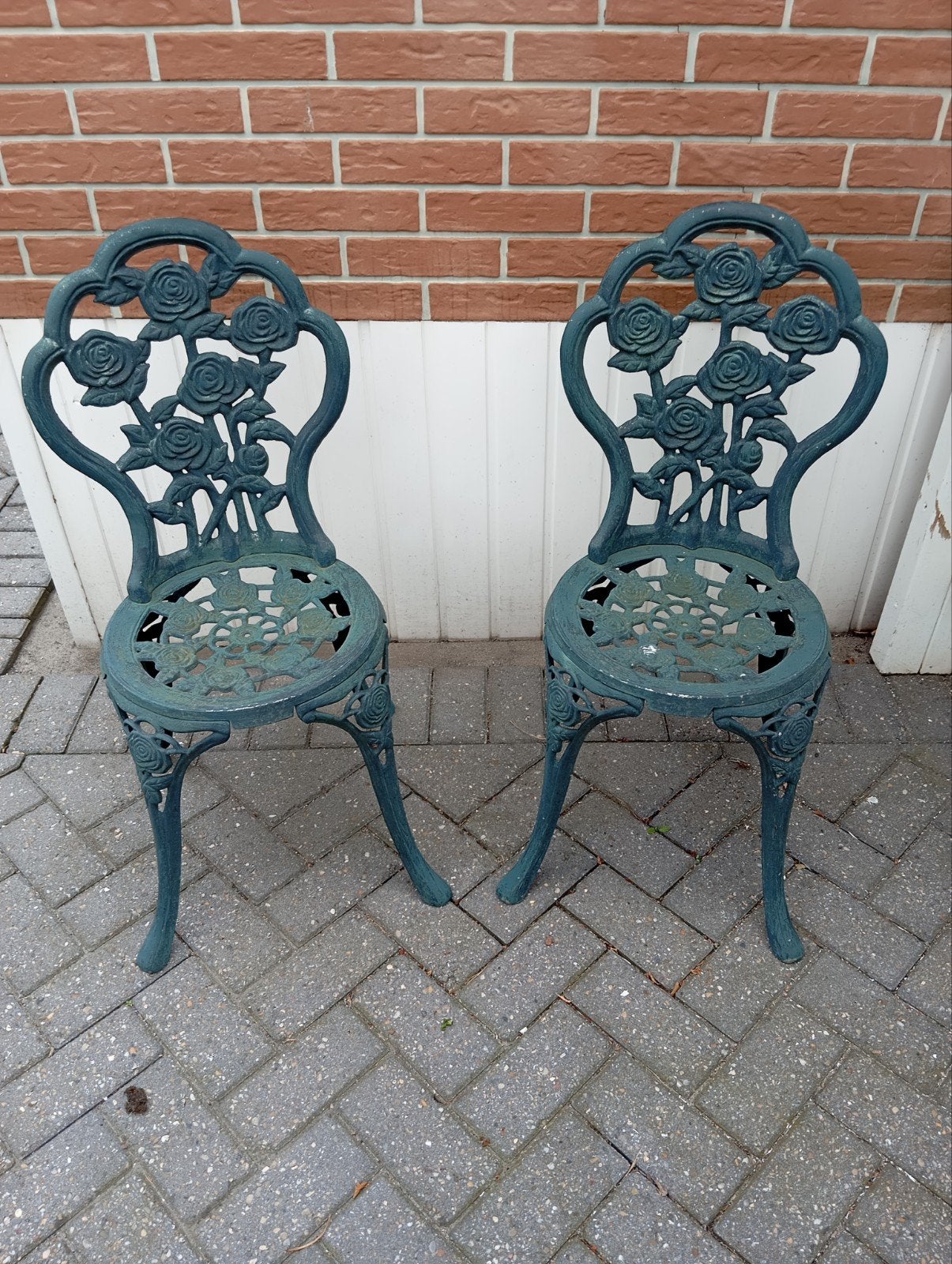 Bistro setje groen, Tuin en Terras, Tuinstoelen, Ophalen, Metaal