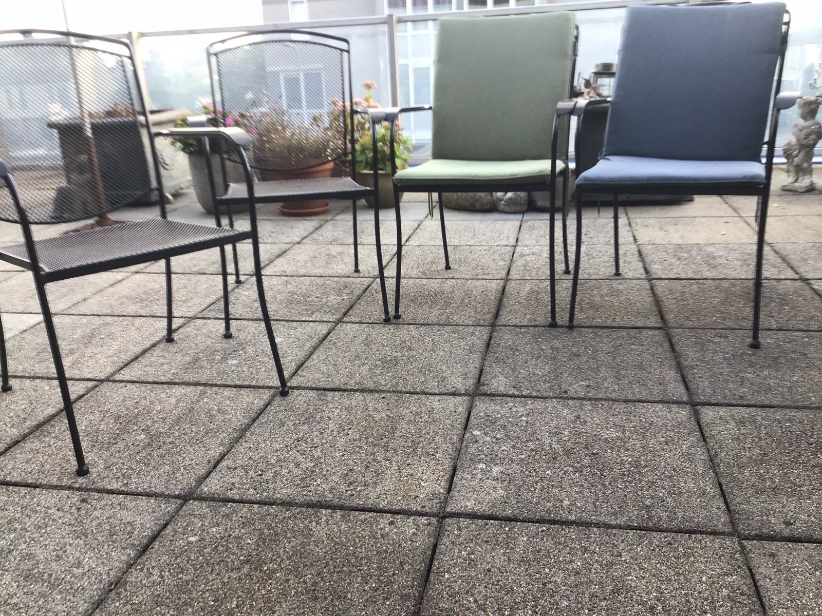 Tuinstoelen, vier stuks met kussens, Tuin en Terras, Ophalen, Zo goed als nieuw, Metaal