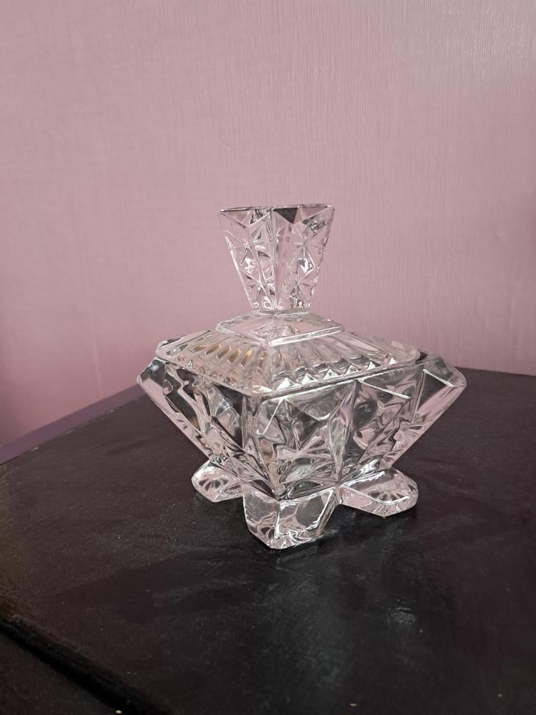 Vintage Kristallen Bonbondoosje met Deksel, Antiek en Kunst, Ophalen of Verzenden