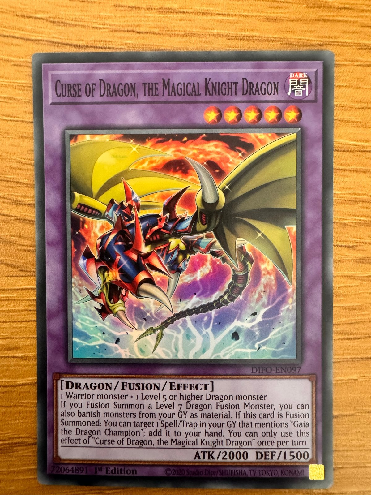 Yu-Gi-Oh! Curse of Dragon, the Magical Knight Dragon, Hobby en Vrije tijd, Verzamelkaartspellen | Magic the Gathering, Zo goed als nieuw