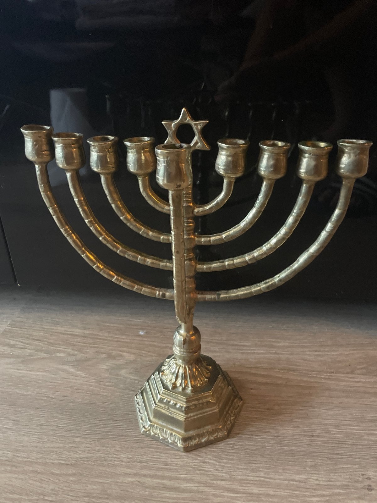Antieke Messing Menora - Joodse Kandelaar, Ophalen of Verzenden, Koper of Brons