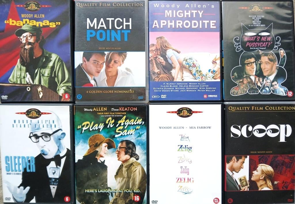 Woody Allen films 8 stuks - originele DVD's, Alle leeftijden, Verzenden, Gebruikt, Overige gebieden