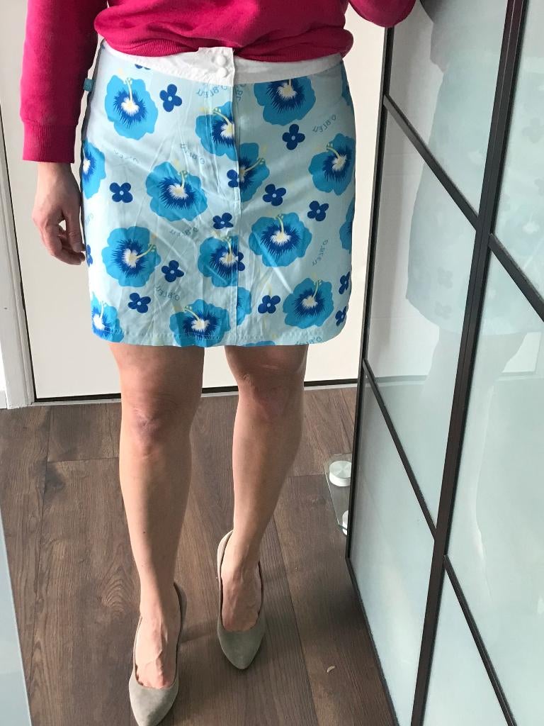 O'Bleu wit turquoise bloemenrok rok strand rok surf rok M, Kleding | Dames, Maat 38/40 (M), Blauw, Nieuw, Ophalen of Verzenden