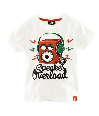 H&M t-shirt polo shirt gebroken wit Speaker Overload 110-116, H&M, Nieuw, Ophalen of Verzenden, Shirt of Longsleeve