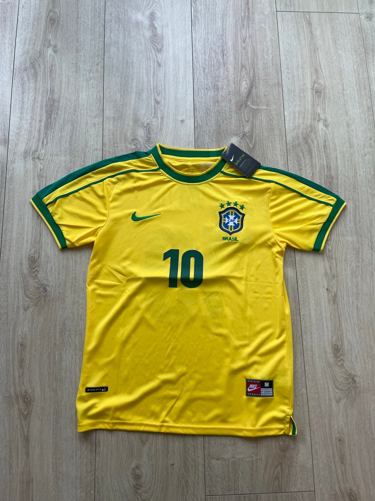 Nike Brazilië Thuisshirt Rivaldo #10 Maat M, Maat M, Ophalen of Verzenden, Nieuw, Shirt
