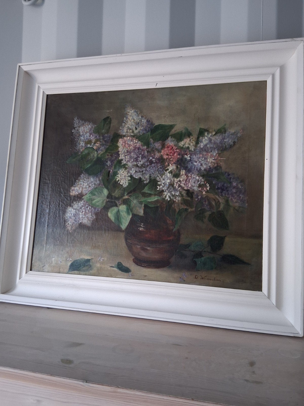 Schilderij op doek: Bloemenvaas van G. Weissenborn, Ophalen of Verzenden