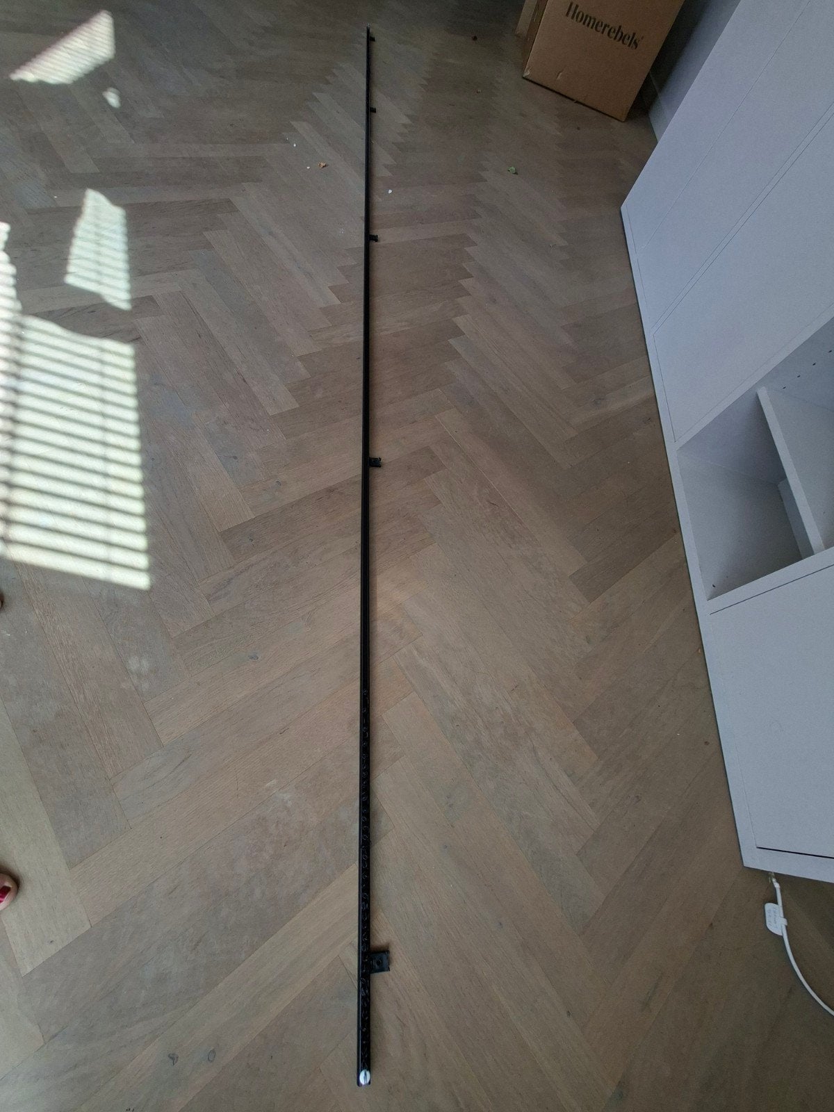Zwarte gordijnrails 360 cm lang, Ophalen, Zwart, Metaal, Nieuw