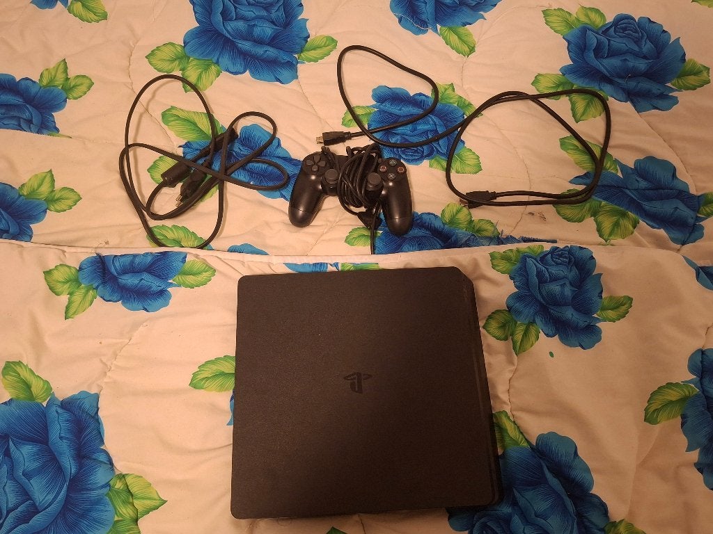 PlayStation 4 Slim 1TB + Controller, HDMI en Stroom, Ophalen of Verzenden, Zo goed als nieuw, 1 TB, Met 1 controller