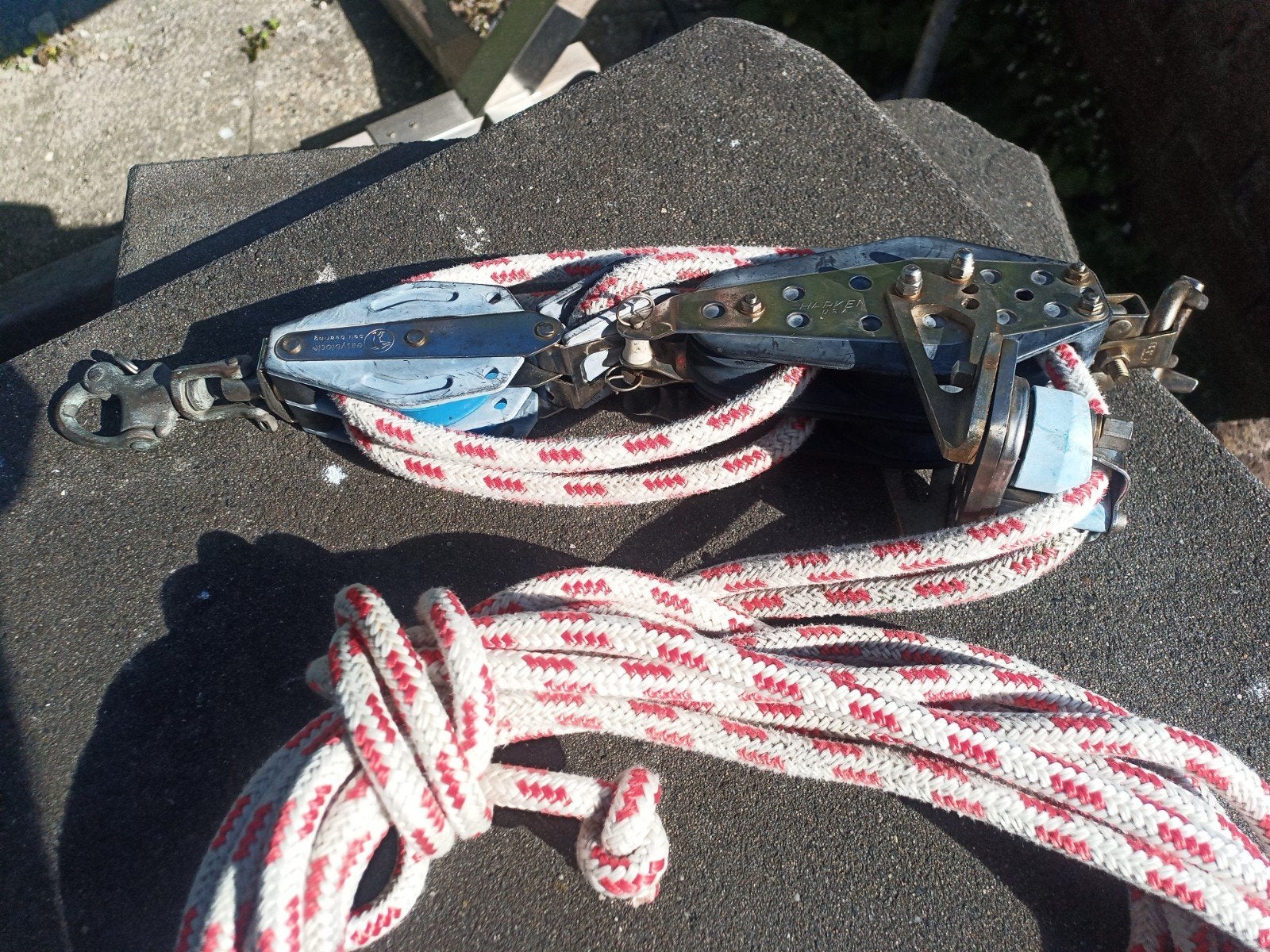 Harken blok voor grootschoot, Ophalen of Verzenden, Gebruikt, Toebehoren, Minder dan 15 m²