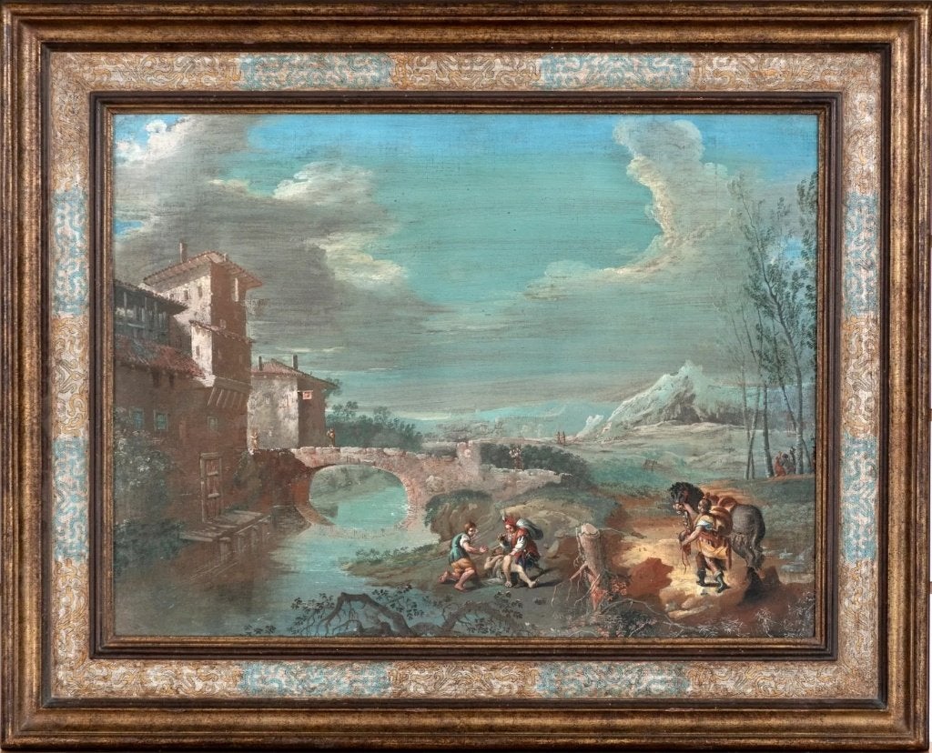 Giovanni Battista Cimaroli(1687–1771)Antiek schilderij op do, Ophalen