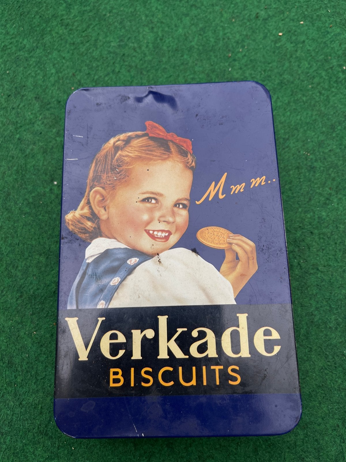 Vintage Verkade Biscuits blik, Verzamelen, Blikken, Ophalen of Verzenden, Gebruikt, Koek(jes), Verkade