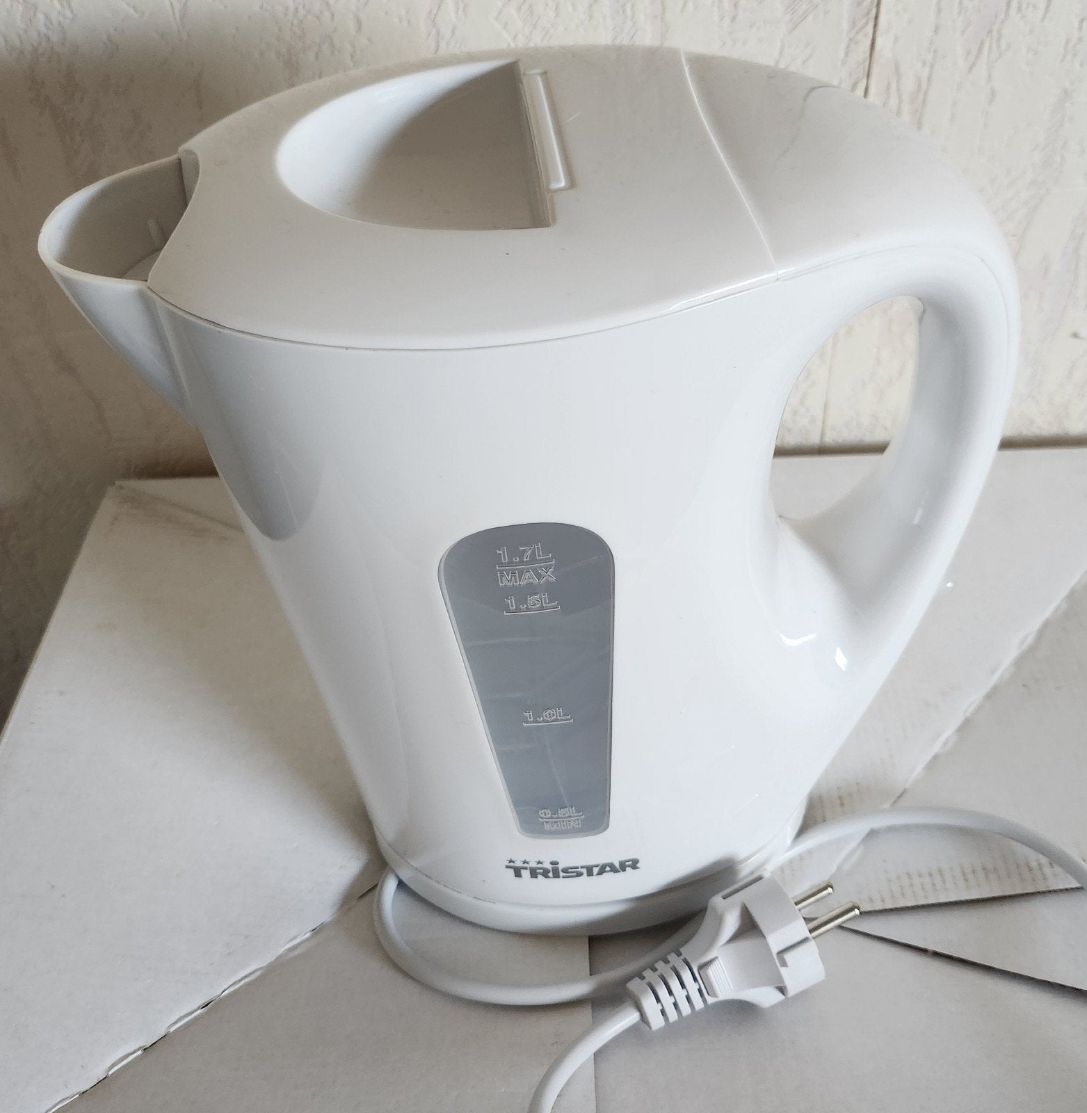 Tristar waterkoker 1.7L - Wit, 1 tot 2 liter, Ophalen of Verzenden, Gebruikt