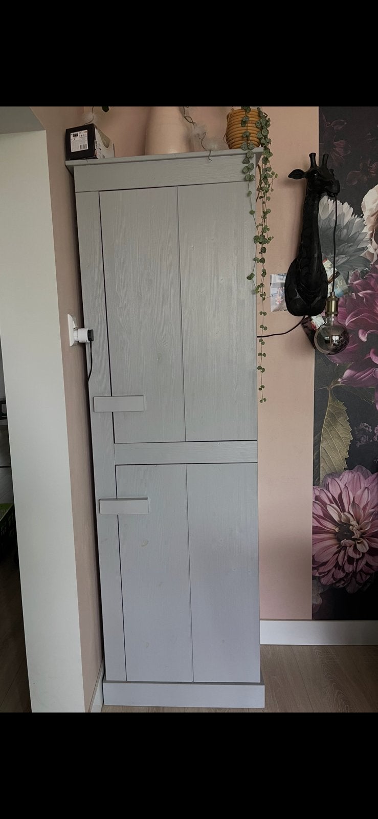 Houten buffetkast licht grijs, Ophalen, 200 cm of meer, 50 tot 100 cm, Zo goed als nieuw