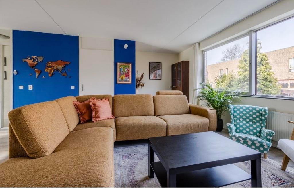 Hoekbank met relaxfunctie, mosterdkleurig - Montel, Ophalen, 250 tot 300 cm, Hoekbank, Zo goed als nieuw