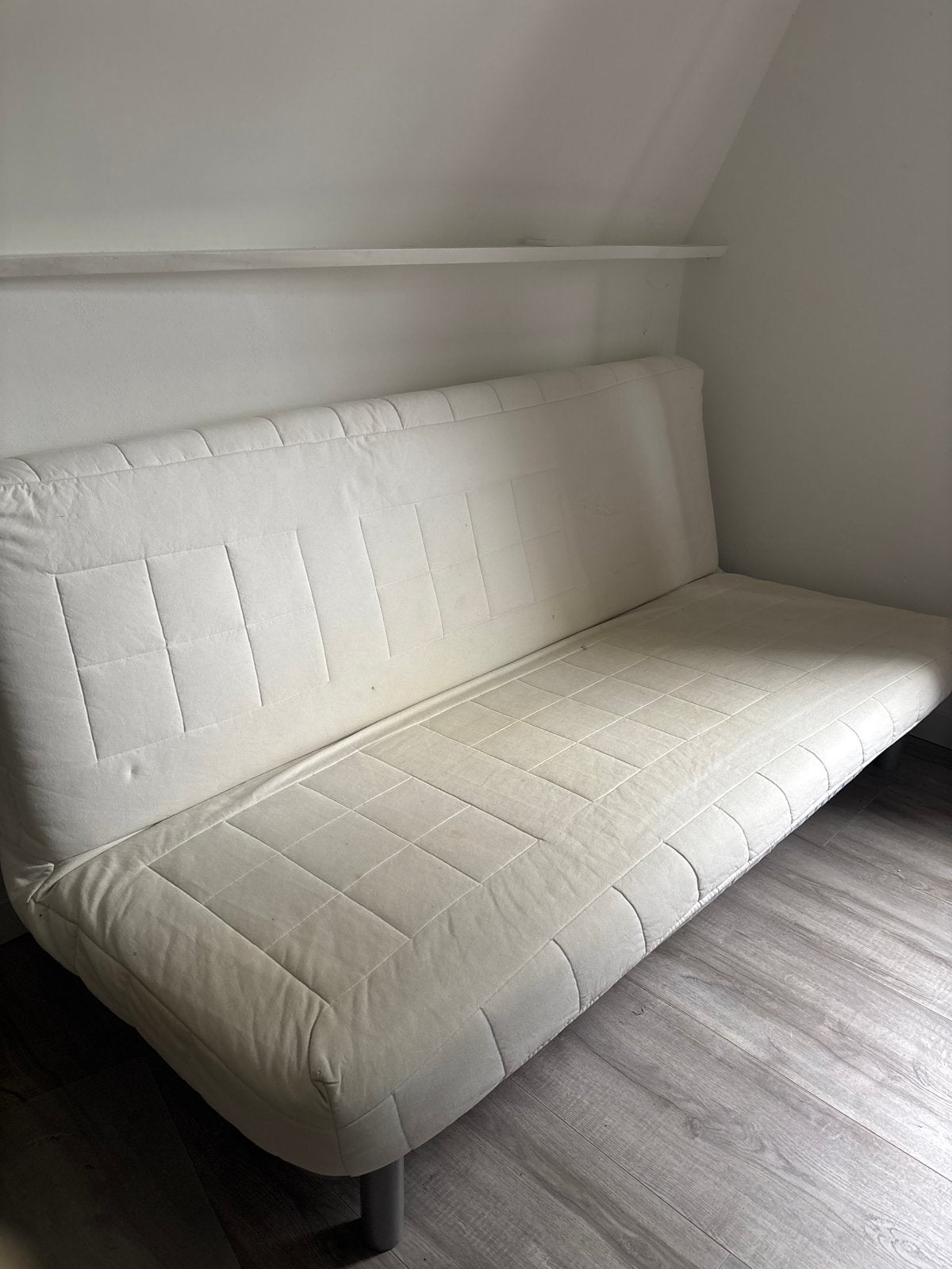 IKEA Slaapbank 200x140 cm, Ophalen, Gebruikt, Wit, Tweepersoons