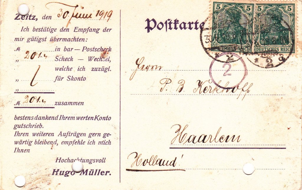 HUGO  MULLER   ZEITZ, Ophalen of Verzenden, Envelop