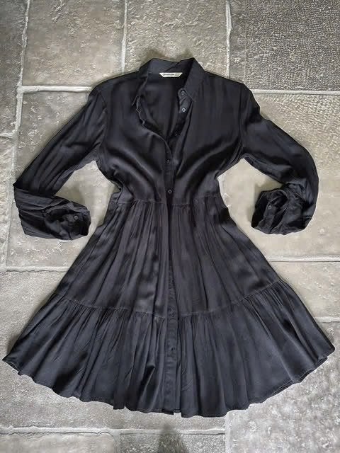Stoer tuniek mini jurk blouse zwart boho Mt.S Stradivarius, Zwart, Nieuw, Ophalen of Verzenden, Maat 36 (S)