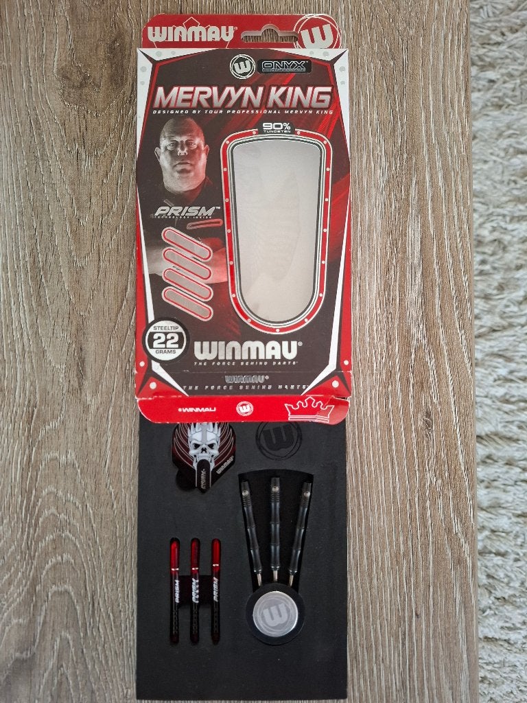 Dartpijl Mervyn King Onyx 22 gram NIEUWSTAAT, Sport en Fitness, Darts, Ophalen, Zo goed als nieuw, Pijlen
