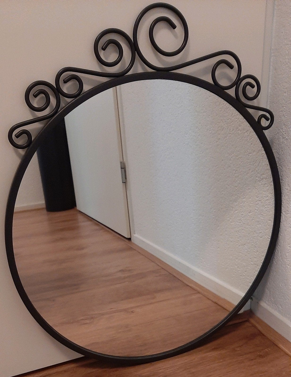 Ronde Spiegel, Huis en Inrichting, Woonaccessoires | Spiegels, Ophalen, Rond, Zo goed als nieuw, Minder dan 100 cm