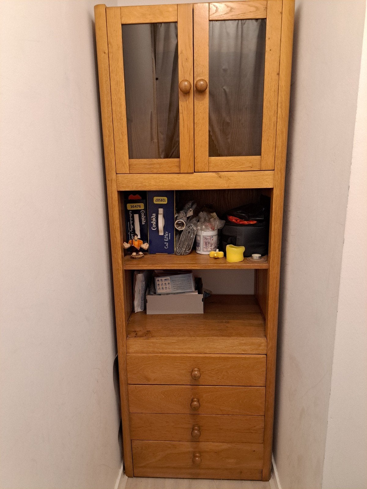Eikenhouten kast met lades en deuren, Ophalen, Gebruikt, Met deur(en), Klassiek
